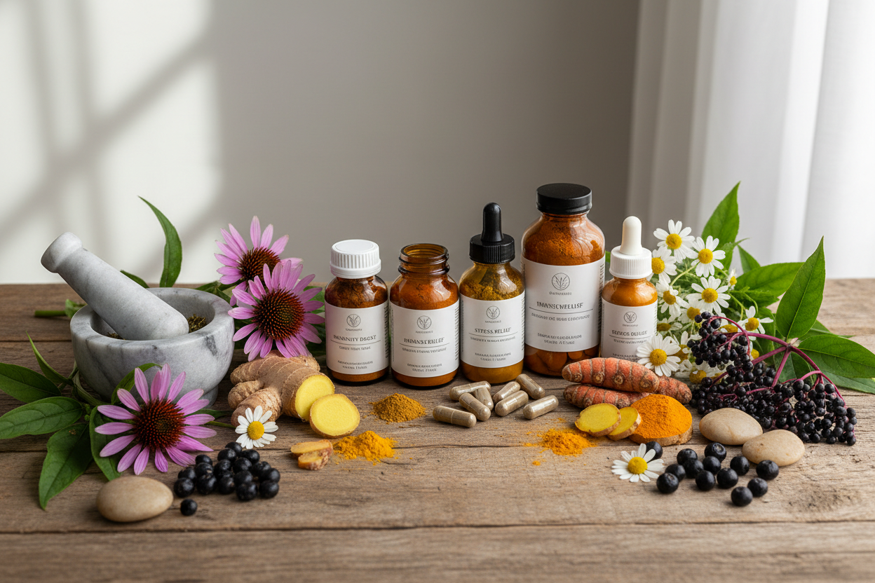 Herbal Supplements for Immunity and Stress Management