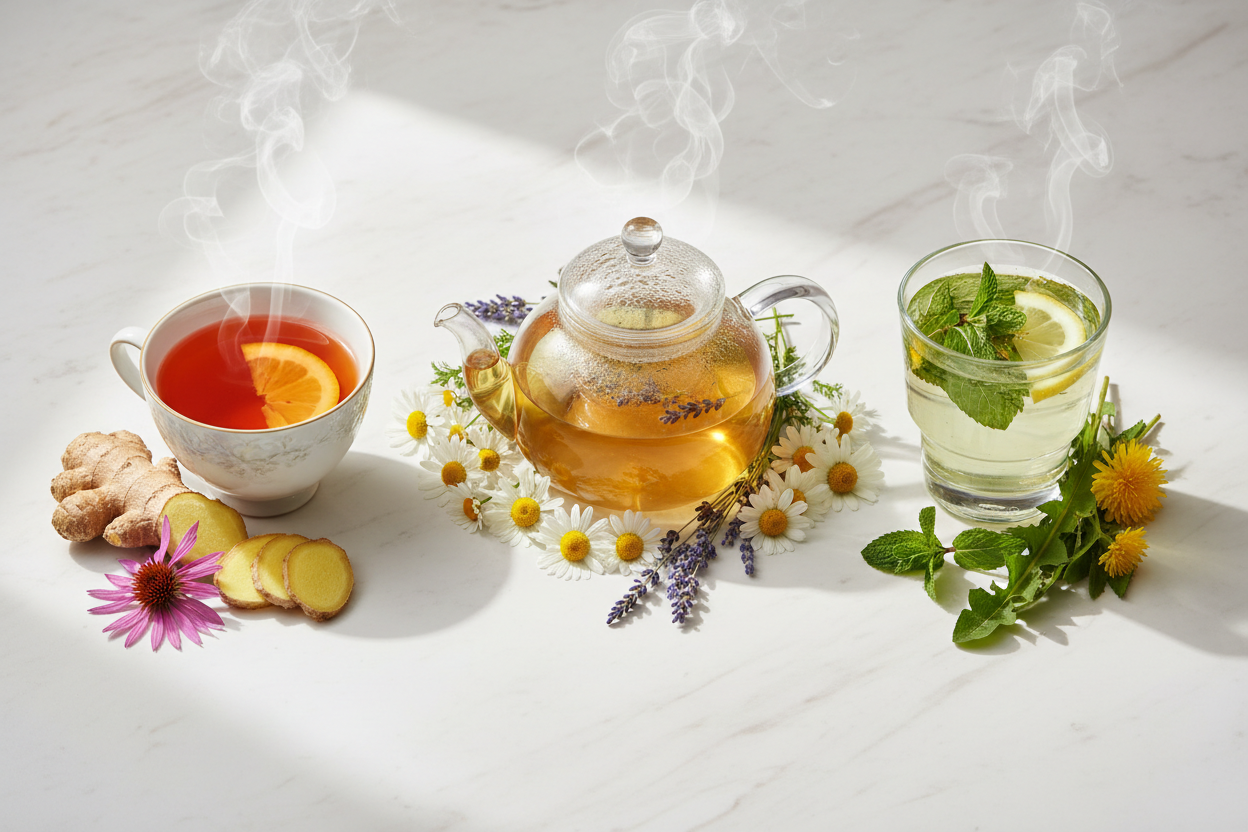 Herbal Teas for Relaxation, Immunity, and Detox