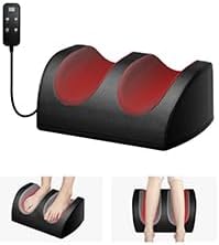 Foot Massager with Heat and Foot Massage, Electric Foot Massager with Cord Remote Control, Birthday Gifts for Mom and Dad (Black - Corded Electric)