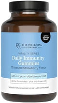 The Wellness Company Daily Immunity Gummies – Delicious Immune Boost - Elderberry, Zinc, Quercetin, Vitamins C & D | 60ct (1 Month Supply)