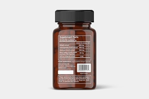 Shilajit for Women | Energy and Hormonal Balance* | Saffron, Shatavari, Ashwagandha | Natural Extracts, Lab Tested, Non-GMO, Vegan Capsules | 30 Day Supply