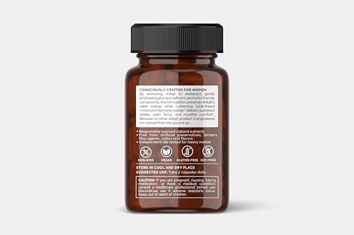 Shilajit for Women | Energy and Hormonal Balance* | Saffron, Shatavari, Ashwagandha | Natural Extracts, Lab Tested, Non-GMO, Vegan Capsules | 30 Day Supply
