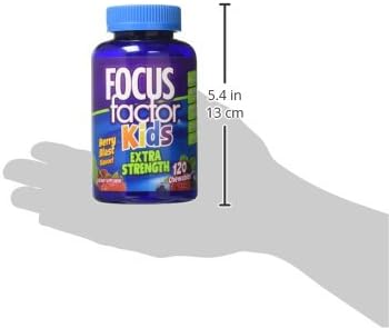 Focus Factor Kids Extra Strength Daily Chewable for Brain Health Support, 120 Count – Vitamins - Quality Formula – Gluten & Dairy Free Supplements for Children – No Artificial Sweetener (Pack of 2)