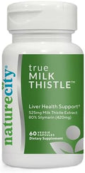 NatureCity TrueMilkThistle | Milk Thistle Supplement 525mg | Milk Thistle (80% silymarin) containing 420mg of Silymarin | Antioxidant Support | Liver Support Supplement | 60 Veggie Capsules
