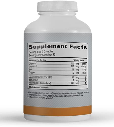 MaxiVision® Eye Formula - Eye Vitamin Based on AREDS 2 Study - Age-Related Macular Support (1 B, 180 Capsules)