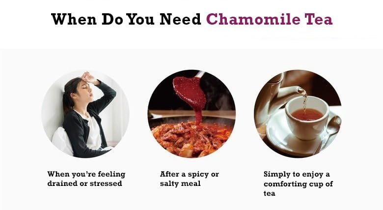 Damtuh Chamomile Tea – 100% Pure Chamomile, Caffeine-Free Herbal Tea, 10 Tea Bags (1g each)