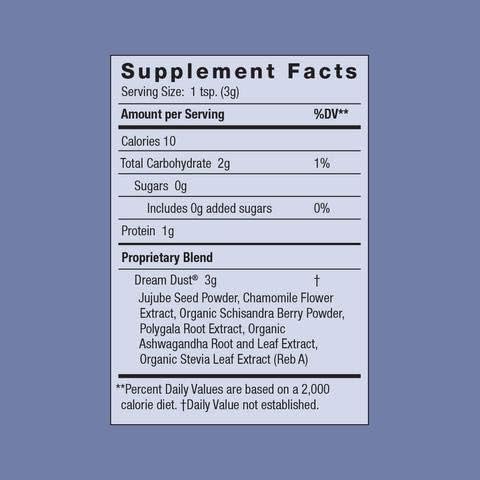 Dream Dust by Moon Juice - Tranquil Rest - Natural Adaptogenic Powder Supplement - Ashwagandha, Chamomile, Jujube, Polygala & Schisandra - Vegan, Non-GMO, Gluten-Free (1.5oz)