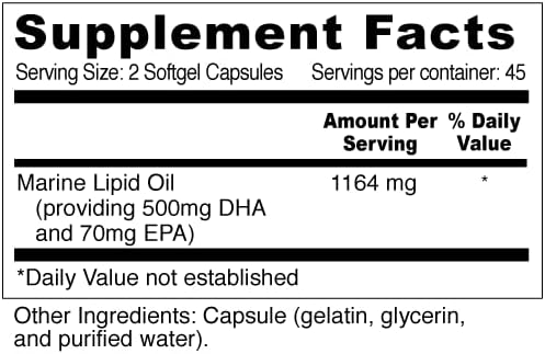 Wellness Resources Daily DHA - Highest Potency & Purity DHA Fish Oil in TG Form (90 Capsules)
