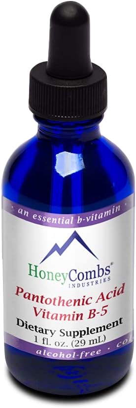 HoneyCombs Vitamin B1 (Thiamine) Drops - 1 Fl Oz + Vitamin B5 (Pantothenic Acid) Drops - 1 Fl Oz