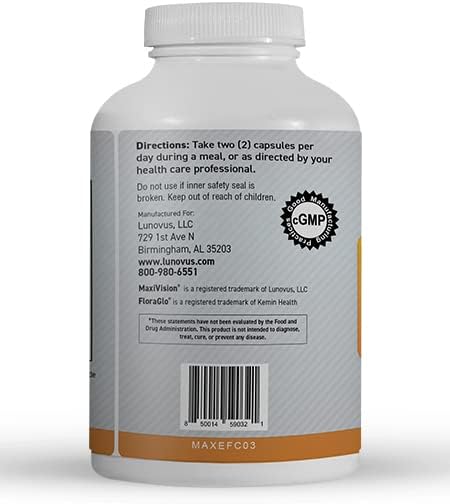 MaxiVision® Eye Formula - Eye Vitamin Based on AREDS 2 Study - Age-Related Macular Support (1 B, 180 Capsules)