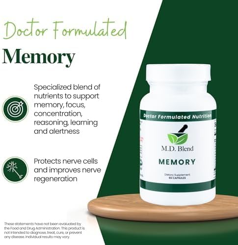 Memory - Natural Blend - Expert Formulated Supplement for Cognitive Wellness, Memory, & Neural Function - Premium L-Tyrosine, Phosphatidylserine, Bacopa Monnieri - 30 Capsules 2 Pack