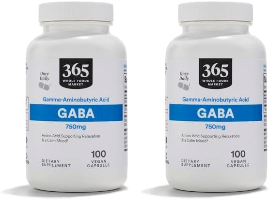 Whole Foods Market, GABA 750Mg, 100 Vegetarian Capsules (Pack of 2)