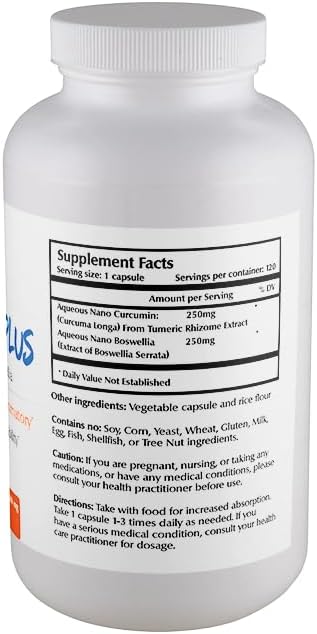One Planet Nutrition Nano Curcumin Plus 500 mg Veggie Capsules (120 Servings), Nano Curcumin with Boswellia for High Absorption, Supports Joint & Immune Health, Non-GMO, Vegan, Gluten-Free