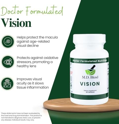 Vision - Expert Formulated - Natural Robust Blend for Eye Wellness - with Lutein, Zeaxanthin, Astaxanthin, Zinc, Thiamine, Vitamins A & C - 30 Capsules (2 Pack)