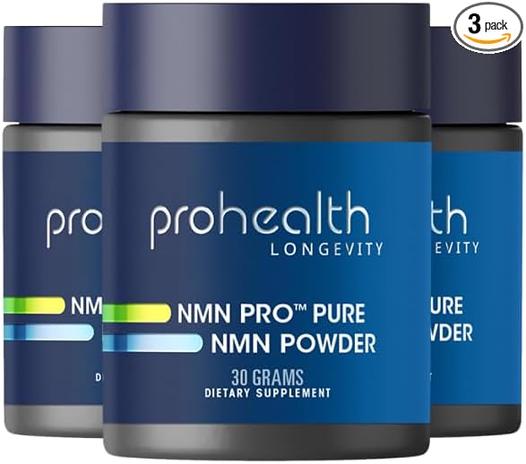 ProHealth NMN Pro Powder (30 Grams, 3 Pack) Clinically Studied Uthever® NMN. NAD+ Precursor for Cellular Energy, Mitochondrial Support & Healthy Aging. USA Manufactured, Triple Lab-Tested