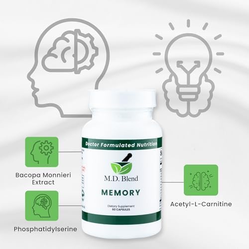 Memory - Natural Blend - Expert Formulated Supplement for Cognitive Wellness, Memory, & Neural Function - Premium L-Tyrosine, Phosphatidylserine, Bacopa Monnieri - 30 Capsules 1 Pack