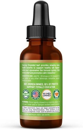 Cell Renew 1oz - Graviola Extract, Soursop Graviola Leaf Extract 15x Strength - Cell Rejuvenation, Cellular Support Immune Boost Fiber Supplement - 100% Organic and Gluten Free - 1 btl