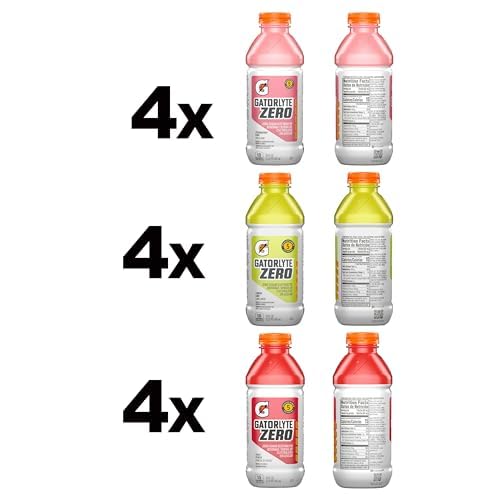 Gatorlyte Rehydration Electrolyte Drink, 3 Flavor Variety Pack, Specialized Blend of 5 Electrolytes, Zero Sugar, No Artificial Sweeteners/Flavors, 20 fl oz Bottles (12 Pack)