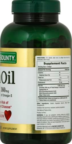 Nature's Bounty Fish Oil Omega 3 Supplements - Supports Heart Health, 1200 Mg Fish Oil, Omega-3, 200 Softgels (Pack of 2)