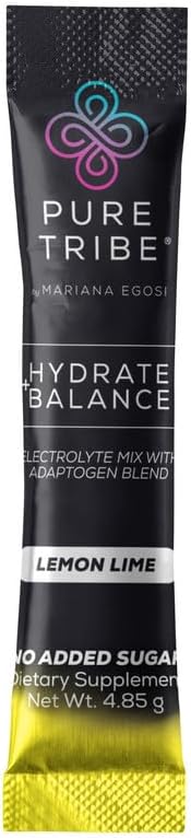 Electrolytes Powder Packets – Sugar-Free Hydration Packets with 6 B Vitamins & Adaptogens – Lemon Lime Drink Mix for Instant Hydration & Energy – 30 Stick Servings
