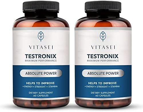 Testronix Performance Supplement for Men - Energy and Muscle Supplements for Mens Health - 60 Capsules (Pack of 2)
