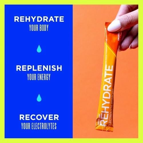 AdvoCare Rehydrate - Electrolyte Drink Mix - Includes Magnesium, Sodium, Potassium & Calcium - Antioxidant & Amino Acid Fortified - Hydration & Recovery - Orange, 15 Stick Packs (6.3 oz)
