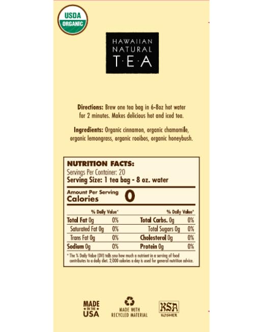 Organic Lemon Chamomile Tea - Caffeine Free Herbal Tea - Supports a Good Night’s Sleep - Calming, Relaxing Tea for Bedtime - 60 Tea Bags