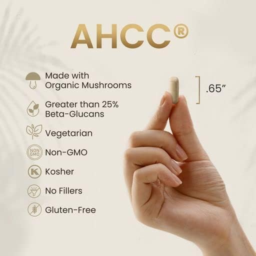 Premium AHCC & Shiitake Mushroom 1100 mg per Serving Supplement, Natural Immunity Booster, Maintains Natural Killer Cell Activity | AHCC is Proven in 30+ Studies | 90-Day Supply, 3-Pack