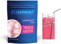 Blueprint Bryan Johnson Longevity Mix - Muscle Builder & Recovery Supplement - Promotes Focus and Balanced Mood - Magnesium, Creatine, L-Theanine, Glutathione & Vitamin C- 30 Servings, Blood Orange
