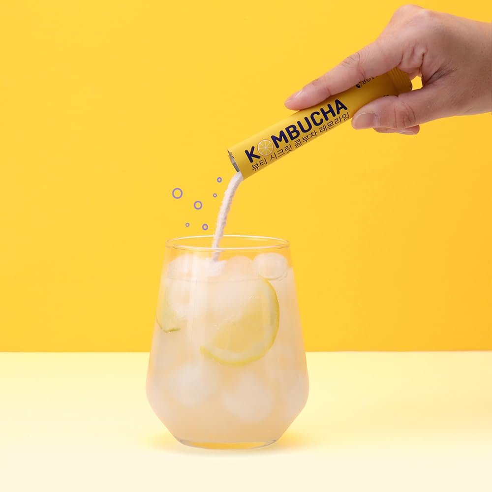 BOTO Kombucha Tea Organic Drink Sugar Free, Keto, Vegan, Low Calorie, Detoxifying Acids, Supports Gut Health, Non-GMO, Vegan, Gluten Free, Sparkling - Lemon Lime Tea - 30 of Pack