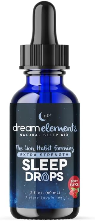 Liquid Sleep Drops – Extra Strength Natural Sleep Aid with Melatonin, L-Theanine, Valerian, and Magnesium – Fast-Acting, Non-Habit Forming, Berry Flavor, 2oz