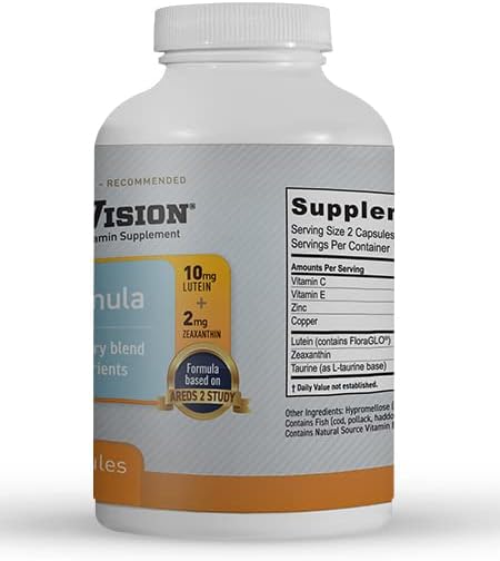 MaxiVision® Eye Formula - Eye Vitamin Based on AREDS 2 Study - Age-Related Macular Support (1 B, 180 Capsules)