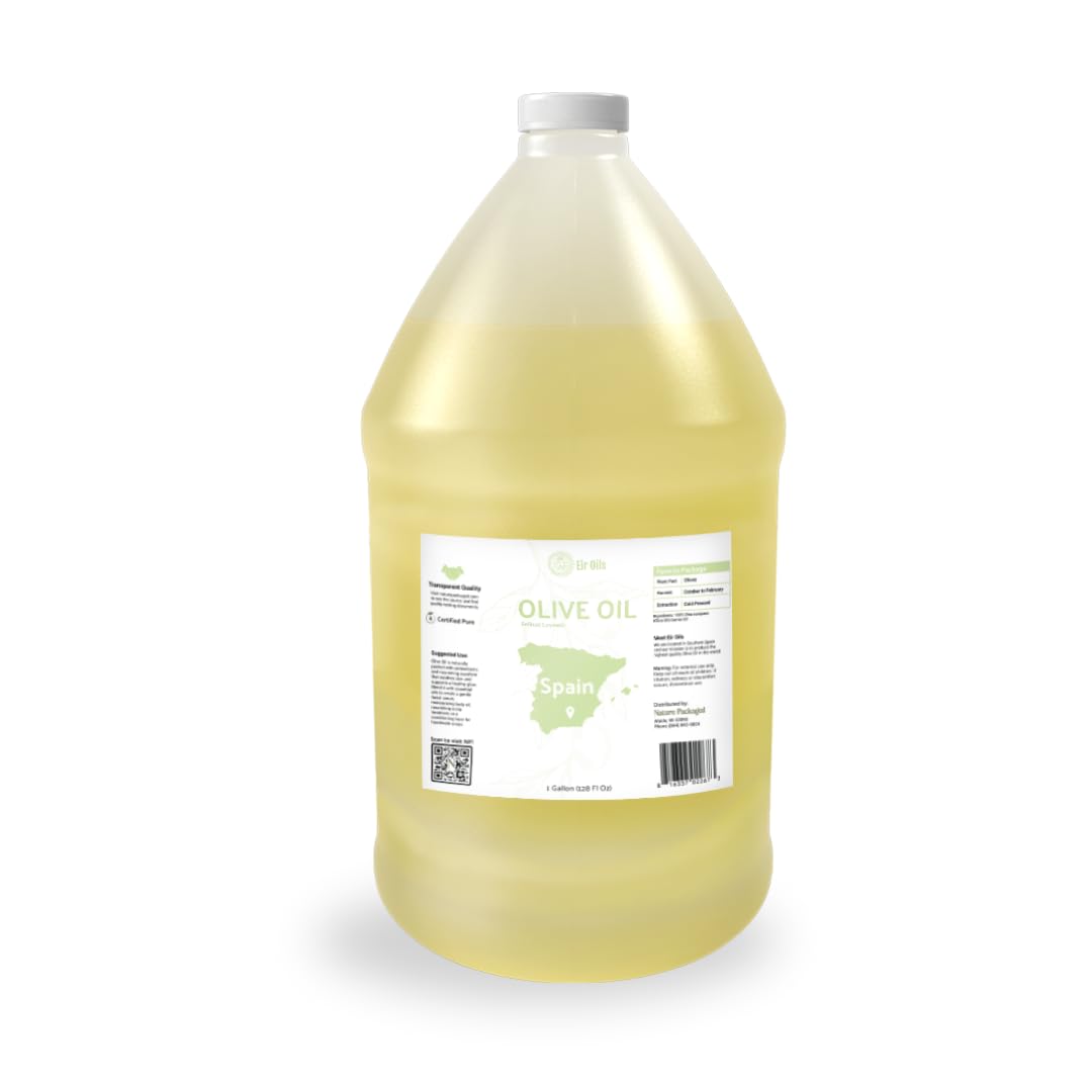 Olive Oil - 100% Pure Cold Pressed Natural Olive Oil (Aceite de Oliva) for Essential Oils Dilution, Massage & Skincare - Premium Grade (1Gallon)
