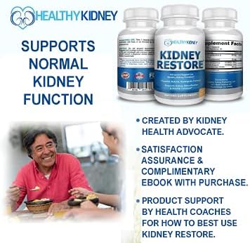 Kidney Cleanse Detox & Repair - Formulated by Kidney Health Expert Living w/Transplant - US Made Kidneys Support Supplement, Detox, Flush - Renal Vitamins 60 Capsules