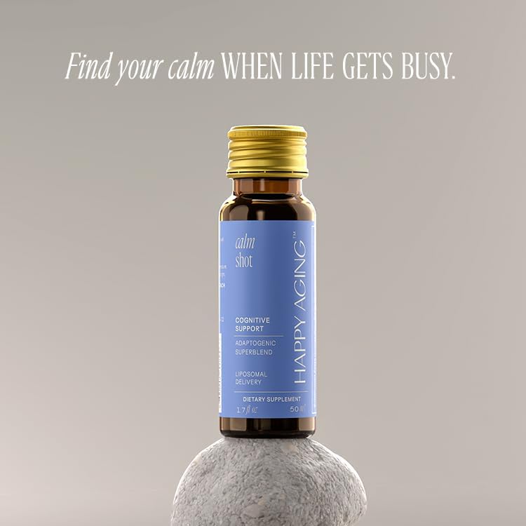 Calm Shot | Liposomal Stress & Cognitive Support | Passion Fruit Flavor - Adaptogens + Magnesium + Ashwagandha | Vegan, Non-GMO, No Sugar (1)