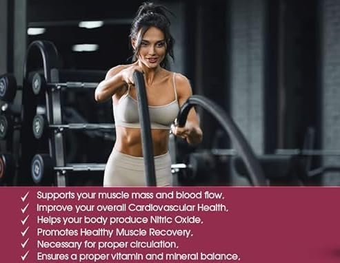 Drink Mix, Cherry, L-Arginine 5000mg, L-Citrulline 1000mg, Vitamins B12, C, D3, Beet Root, 30 Servings, Nitric Oxide Support, Cardiovascular, & Energy Support Supplement (375 Grams)