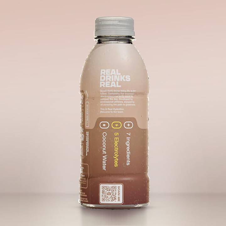 Coco5 Clean Sports Hydration Coconut Flavor | 100% Natural | 50% Less Sugar | Nothing Artificial | Non-GMO | Gluten Free | Developed by Pro Trainers for Pro Athletes | 16.9 Oz (Pack of 12)