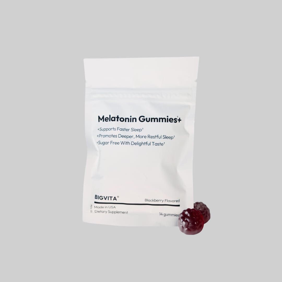 BIGVITA Melatonin Gummies+ | Natural Sleep Support with L-Theanine, Chamomile & Botanicals, Rest & Recharge