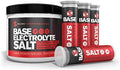 BASE Performance electrolyte salt, 226 Servings tub with 3 refillable race vials.