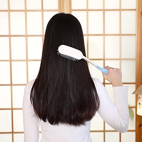 Toilet Aids Set for Wiping - Long Handle Butt Wiper, Anti-Slip Curved Handle Bath Body Brush and Curve Hair Brush for People Overweight, Elderly and Disabled People（3PCS Personal Hygiene Kit)