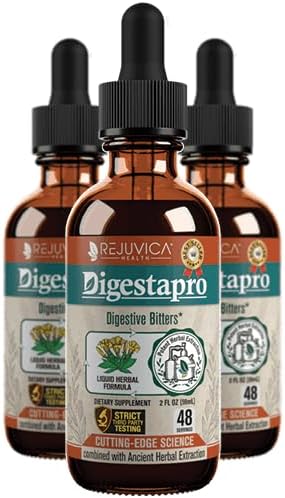 Rejuvica Health DigestaPro - Advanced Digestive Bitters Supplement - Liquid Delivery for Better Absorption - Gentian, Artichoke, Burdock, Chanca Piedra, Ginger & More! …