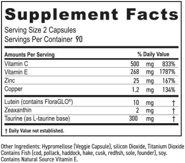 MaxiVision® Eye Formula - Eye Vitamin Based on AREDS 2 Study - Age-Related Macular Support (1 B, 180 Capsules)