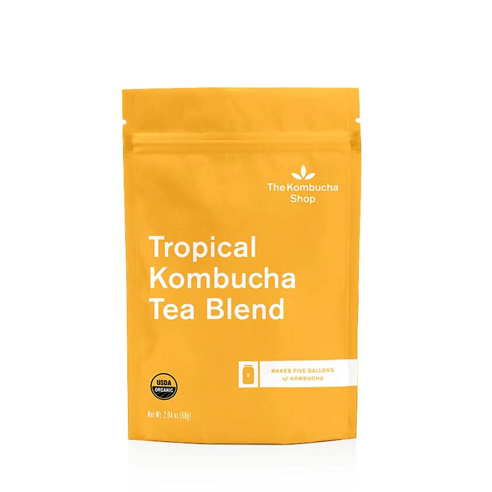 The Kombucha Shop - Tropical Flavor - Organic Black Loose Leaf Tea Blend - Makes 5 Gallons of Kombucha Tea