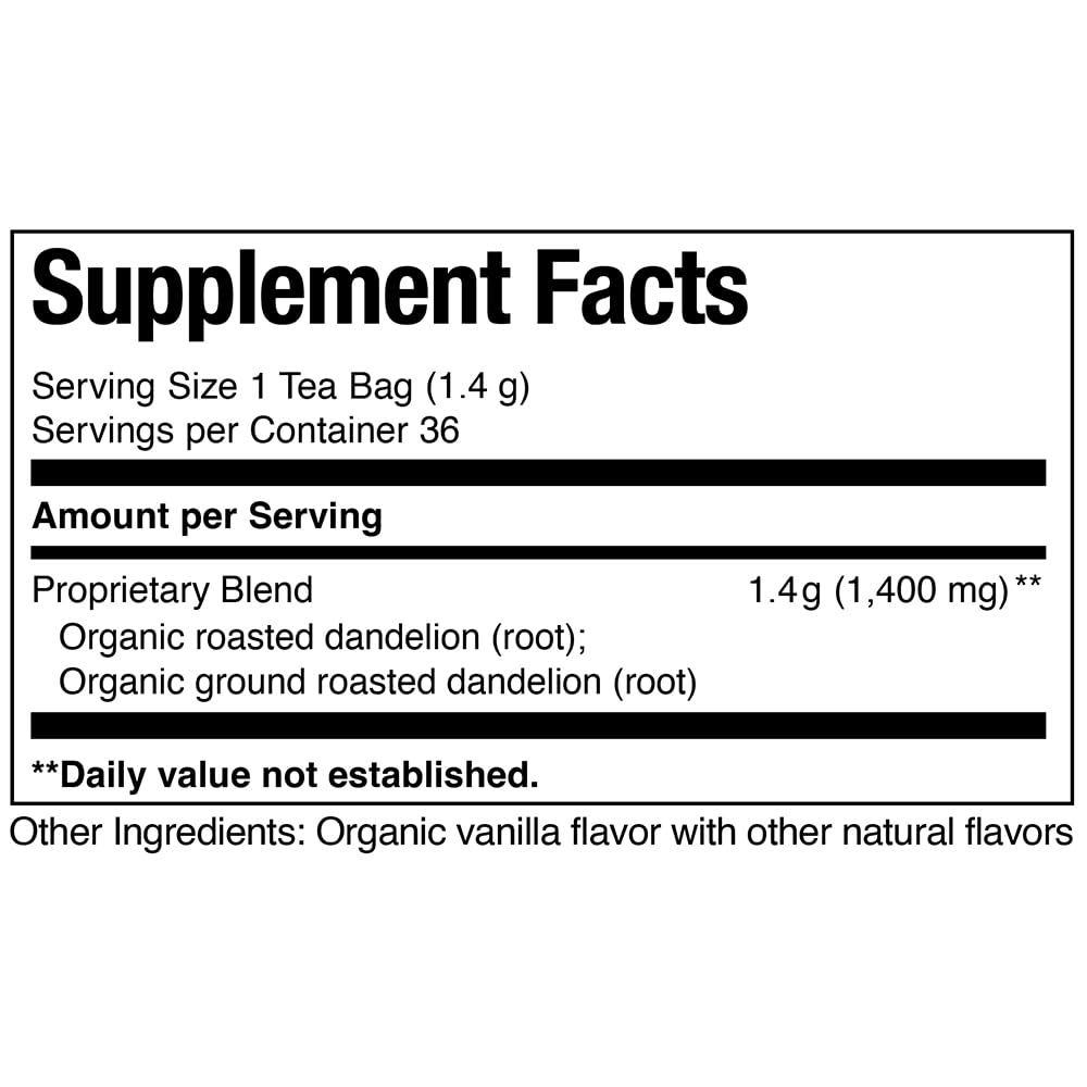 The Republic of Tea — Organic Dandelion SuperHerb Tea Tin, 36 Herbal Tea Bags, Naturally Caffeine-Free