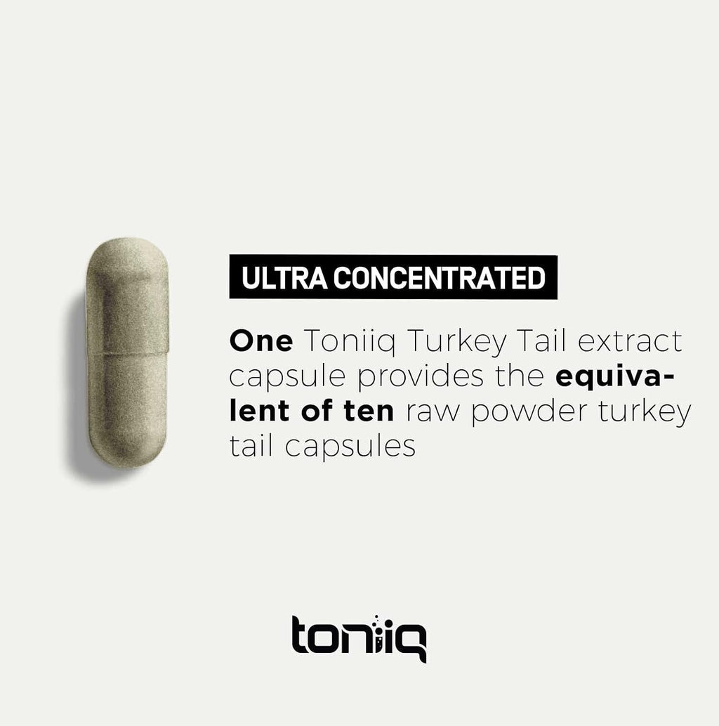 Turkey Tail Mushroom Capsules - Ultra High Potency 10:1 Extract with 30% Beta Glucans - Highly Concentrated - Third-Party Lab Tested - 120 Capsules