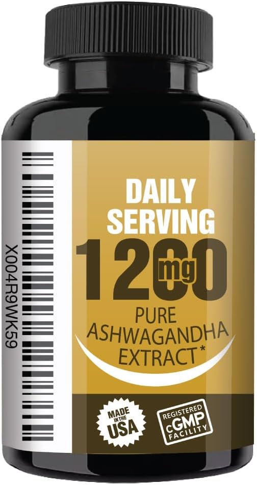 NooMost Ashwagandha 1200mg Supplement | 10% Withanolides with Black Pepper Extract | Pure Root Extract for Stress Relief, Promotes Energy, Mood, Helathy Sleep for Men & Women | 120 Capsules