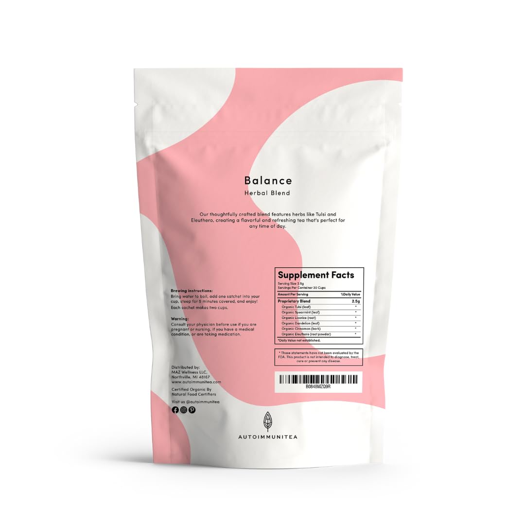 AutoimmuniTea – AIP Balance Tea for Women, Autoimmune Protocol Caffeine Free Eleuthero Tulsi, Spearmint, Licorice Tea Bags