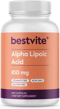 BESTVITE Alpha Lipoic Acid 100mg (240 Capsules) - No Stearates - No Flow Agents - Non GMO - Gluten Free