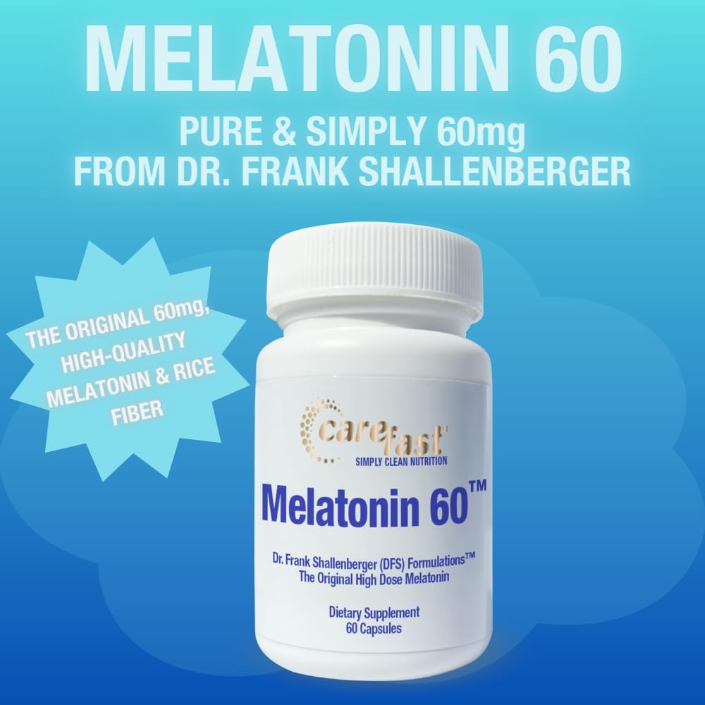 Pure Melatonin 60mg | 120 High-Dose Easy-to-Swallow Capsules | Natural Sleep Aid | Non-Habit Forming | Holistic Wellness