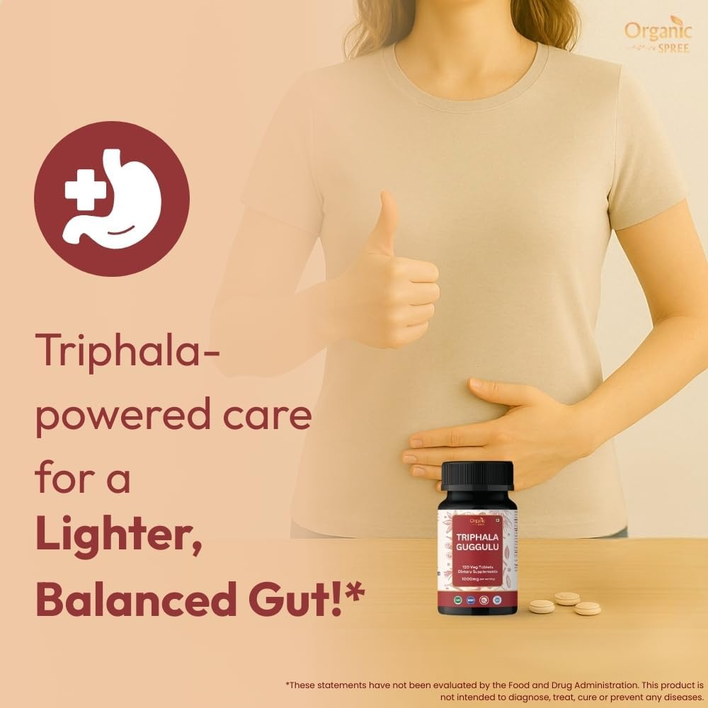 Triphala Guggulu 120 Tablets - Supports Gut Health and Digestive Support* - Ayurvedic Formulation - Certified and Vegetarian (3)